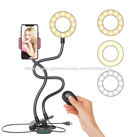 Old Shark LED Leselampe mit Klemme, Flexible Buchlampe für Kinder zum Lesen im Bett bei Nacht, Clip für Tisch, Selfie-Ringlicht