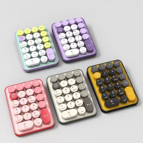Kit de Teclado e Rato Sem Fio USB 2.4GHz Multimédia Padrão Retro para Escritório com Teclas Redondas