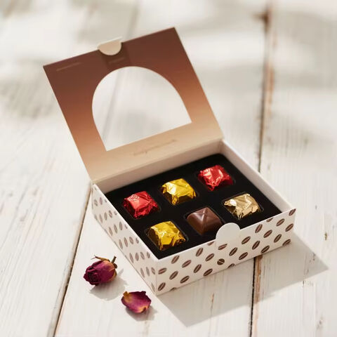 Caja de Regalo Magnética Personalizada para Barra de Chocolate, Empaque con Ventana, Diseño Personalizado en Papel