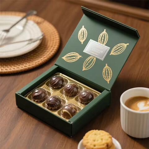 Caja de Regalo Magnética Personalizada para Barra de Chocolate, Empaque con Ventana, Diseño Personalizado en Papel