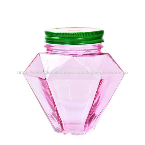 Botol kaca berlian untuk minuman dengan sedotan 500ml - Ideal untuk grosir dan distributor