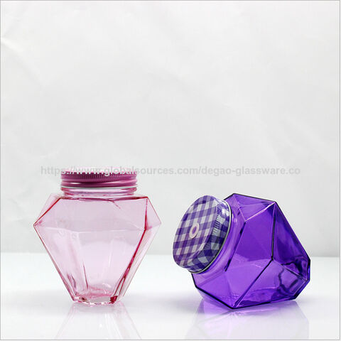 Botol kaca berlian untuk minuman dengan sedotan 500ml - Ideal untuk grosir dan distributor