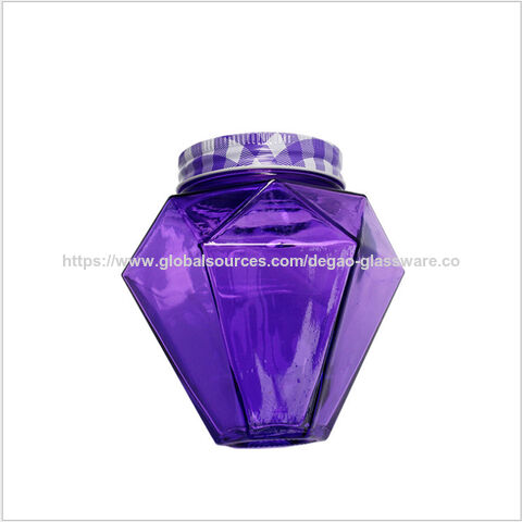 Botol kaca berlian untuk minuman dengan sedotan 500ml - Ideal untuk grosir dan distributor