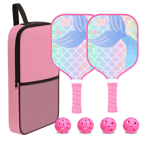 Raquete de Pickleball Portátil para Crianças, Fibra de Vidro, Fibra de Carbono, para Treino e Entretenimento, Aprovada para Faixa Etária Infantil