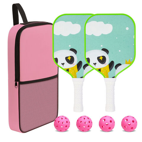 Raquete de Pickleball Portátil para Crianças, Fibra de Vidro, Fibra de Carbono, para Treino e Entretenimento, Aprovada para Faixa Etária Infantil