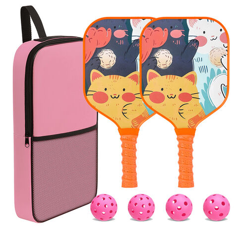 Raquete de Pickleball Portátil para Crianças, Fibra de Vidro, Fibra de Carbono, para Treino e Entretenimento, Aprovada para Faixa Etária Infantil