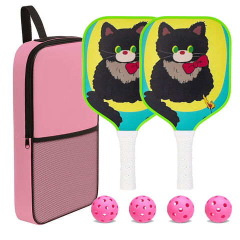 Raquete de Pickleball Portátil para Crianças, Fibra de Vidro, Fibra de Carbono, para Treino e Entretenimento, Aprovada para Faixa Etária Infantil