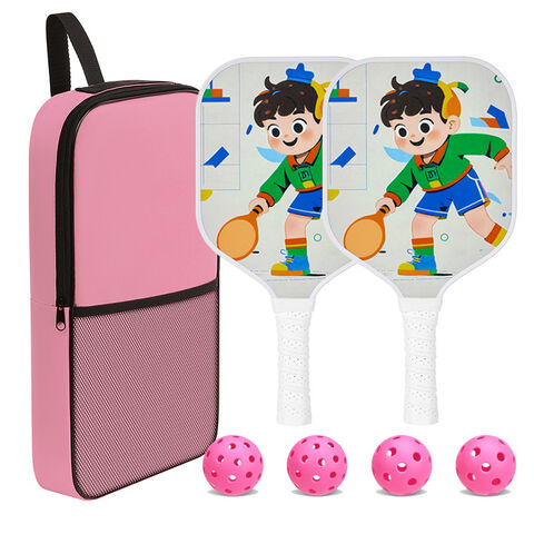 Raquete de Pickleball Portátil para Crianças, Fibra de Vidro, Fibra de Carbono, para Treino e Entretenimento, Aprovada para Faixa Etária Infantil