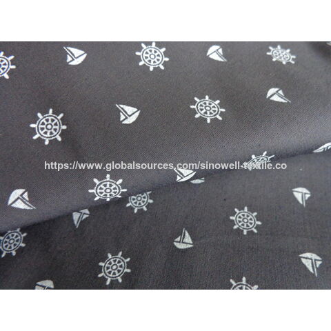 Tecido de algodão/elastano para camisaria 40x40+40D/150x60 1/1 57/58" Estampado - Tecido de alta qualidade para fabricação de camisas por atacado