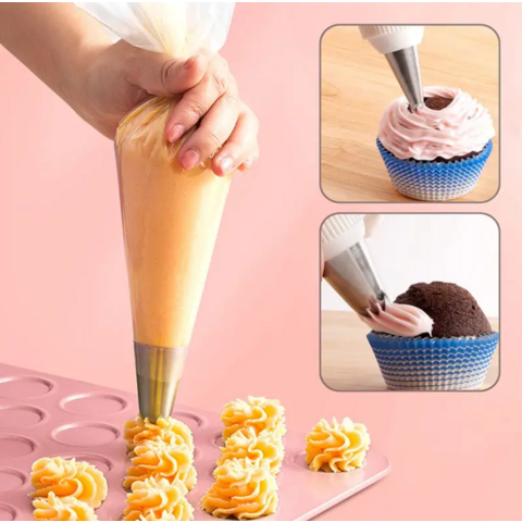 Ensemble de 30 pièces d'outils de décoration de gâteaux et pâtisseries avec douilles à глазурь, poche à douille et outils de boulangerie pour la décoration de gâteaux