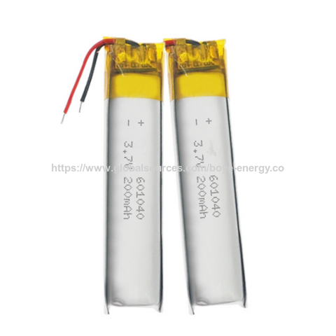 Batterie Lithium Polymère 3,7 V 200 mAh pour Casque de Sport 601040 Batteries Cylindriques Lithium Ion