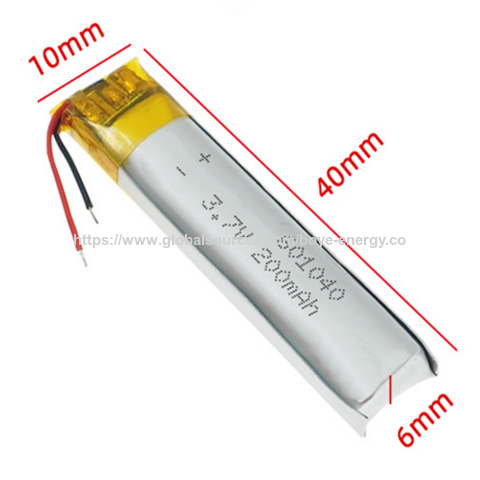 Batterie Lithium Polymère 3,7 V 200 mAh pour Casque de Sport 601040 Batteries Cylindriques Lithium Ion