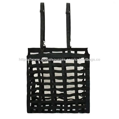Bolsa de alimentación para caballos con heno, con cuatro lados de malla - Bolsa de red para heno