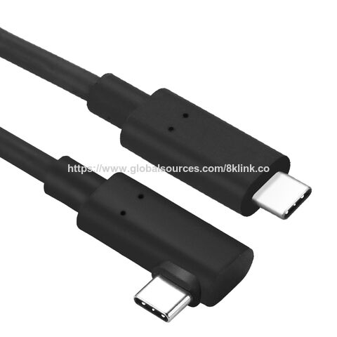 Câble à fibre optique active (AOC) USB-C 10G ultra-plat pour VR, 5m 10m, avec connecteurs mâles USB-C à angle droit, supportant la charge rapide USB3.2 10G 5G