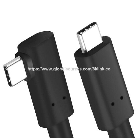 Câble à fibre optique active (AOC) USB-C 10G ultra-plat pour VR, 5m 10m, avec connecteurs mâles USB-C à angle droit, supportant la charge rapide USB3.2 10G 5G