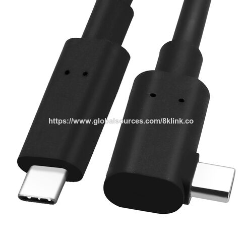 Câble à fibre optique active (AOC) USB-C 10G ultra-plat pour VR, 5m 10m, avec connecteurs mâles USB-C à angle droit, supportant la charge rapide USB3.2 10G 5G