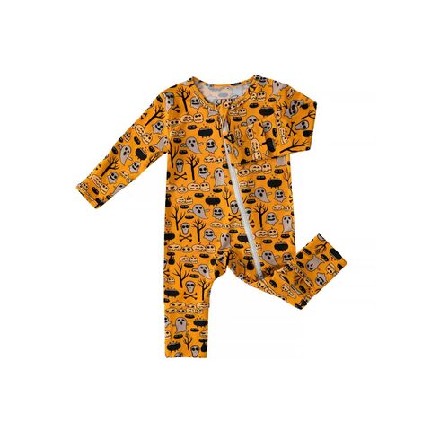 Schneller Versand Babykleidung mit Bambusfaser-Druck, Halloween-Motiv, Baby-Strampler, Halloween-Kostüm