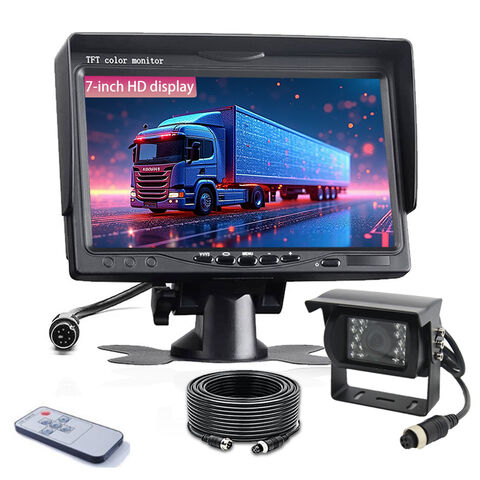 7-Zoll Universal Auto Rückfahr Monitor Kit - 18 LED Nachtsicht Rückfahrkamera mit wasserdichtem 4-Pin Verlängerungskabel