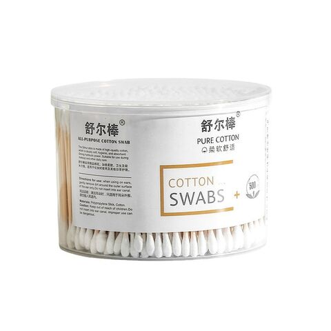 Cotonetes de algodão de dupla cabeça, cotonete descartável de dupla cabeça para higiene, limpeza, maquiagem e limpeza de ouvidos