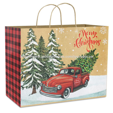 Luxuriöse Weihnachtsgeschenktüten, übergroß, umweltfreundliches Kraftpapier, schneller Versand, Großhandel für Firmenfeiern und Gastgeschenke