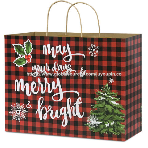 Luxuriöse Weihnachtsgeschenktüten, übergroß, umweltfreundliches Kraftpapier, schneller Versand, Großhandel für Firmenfeiern und Gastgeschenke