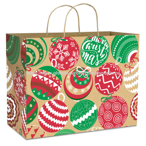 Luxuriöse Weihnachtsgeschenktüten, übergroß, umweltfreundliches Kraftpapier, schneller Versand, Großhandel für Firmenfeiern und Gastgeschenke