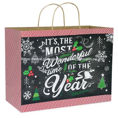 Luxuriöse Weihnachtsgeschenktüten, übergroß, umweltfreundliches Kraftpapier, schneller Versand, Großhandel für Firmenfeiern und Gastgeschenke
