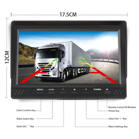 7-Zoll-LCD-AHD-1080P-LKW-Rückfahrkamerasystem IP69 wasserdichte Auto-Rückfahrhilfe für LKW-Pickup-RV-Camper