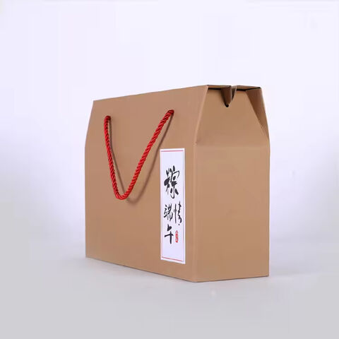 Anpassbare Hartkarton-Wellpappkartons mit Seilgriff, recycelten Materialien, Mattlaminierung und Prägung für Obstverpackungen