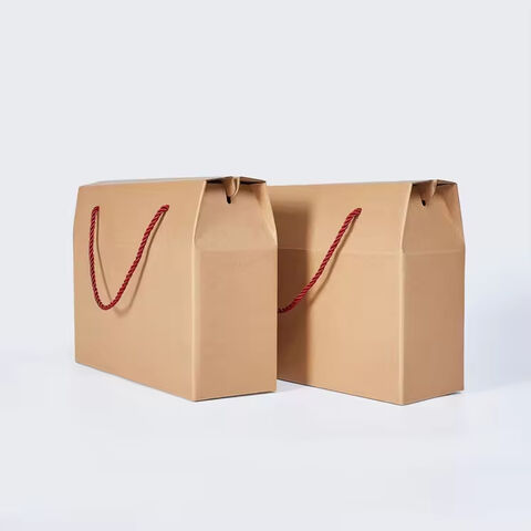 Anpassbare Hartkarton-Wellpappkartons mit Seilgriff, recycelten Materialien, Mattlaminierung und Prägung für Obstverpackungen