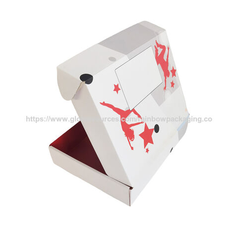 Boîte de Présentation en Carton Ondulé Pliable avec Logo Personnalisé et Impression Arc-en-ciel pour Emballage