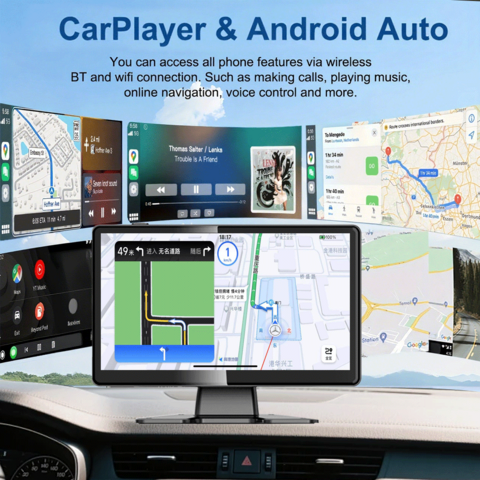Tragbares 10,1-Zoll-4-Kanal-IPS-HD-Touchscreen-Autoradio mit Carplay-Bildschirm für Apple Carplay & Android Auto MP4 DVR-Monitor