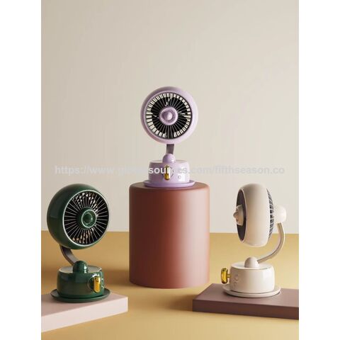 Mini Ventilateur de Camping Rotatif 3600mAh USB Rechargeable, 5 Pales, ABS et Alliage d'Aluminium, Certifié CE FCC ROHS