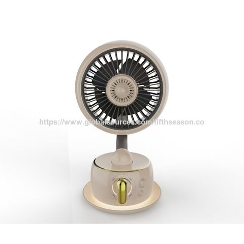 Mini Ventilateur de Camping Rotatif 3600mAh USB Rechargeable, 5 Pales, ABS et Alliage d'Aluminium, Certifié CE FCC ROHS
