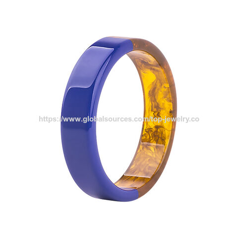 Pulseira de resina redonda da moda, cores duplas misturadas, OEM, com auditoria BSCI Sedex 4P SA8000