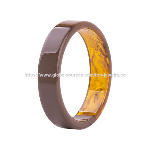 Pulseira de resina redonda da moda, cores duplas misturadas, OEM, com auditoria BSCI Sedex 4P SA8000