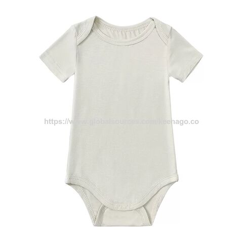 Pijama Unisex para Recién Nacido de Bambú y Spandex, Manga Corta con Botones, Mameluco Enterizo para Bebé
