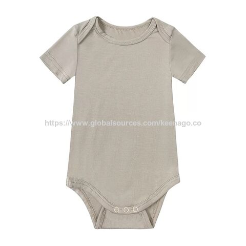 Pijama Unisex para Recién Nacido de Bambú y Spandex, Manga Corta con Botones, Mameluco Enterizo para Bebé