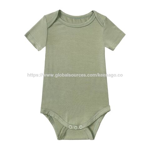 Pijama Unisex para Recién Nacido de Bambú y Spandex, Manga Corta con Botones, Mameluco Enterizo para Bebé