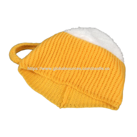 Chapeau de Bière OEM, Chapeau Tricoté Amusant pour Hommes et Femmes, Cadeaux Originaux pour les Amateurs de Bière, Anniversaire, Noël, Halloween, Festival