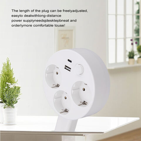 Ausziehbarer Wandsteckdosenleiste EU-Steckdosenadapter für hinter Sofas, Nachttische, Schreibtische OEM ODM