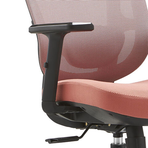 Chaise de bureau ergonomique de luxe en maille rouge à trois fonctions, dossier haut réglable pour ordinateur de direction