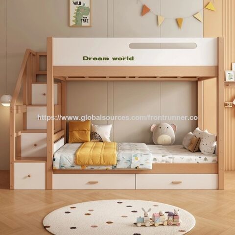 Baby Cot Bunk Bed Crib Underneath Wood Furniture Supplier W/bsci