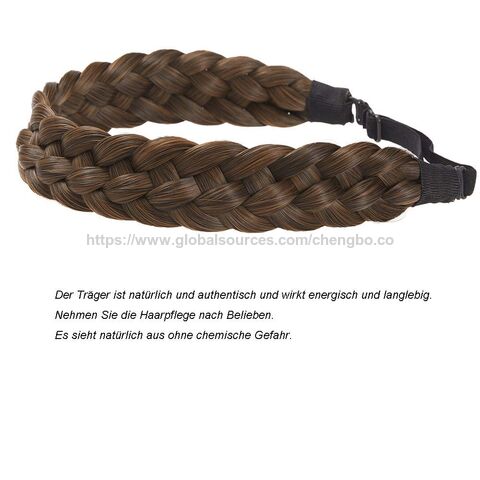 Serre-tête Tressé en Cheveux Synthétiques à 5 Brins - Accessoire de Beauté Classique et Épais avec Larges Tresses Tressées Élastique Extensible pour Femmes et Filles