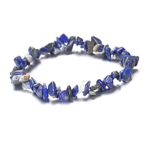 Pulsera Elástica de Cuentas de Moda con Piedras Naturales Irregulares y Coloridas de Cristal