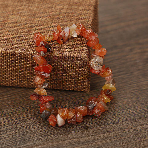 Pulsera Elástica de Cuentas de Moda con Piedras Naturales Irregulares y Coloridas de Cristal