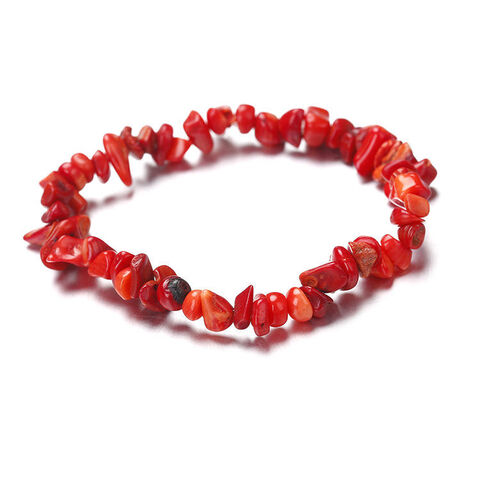 Pulsera Elástica de Cuentas de Moda con Piedras Naturales Irregulares y Coloridas de Cristal
