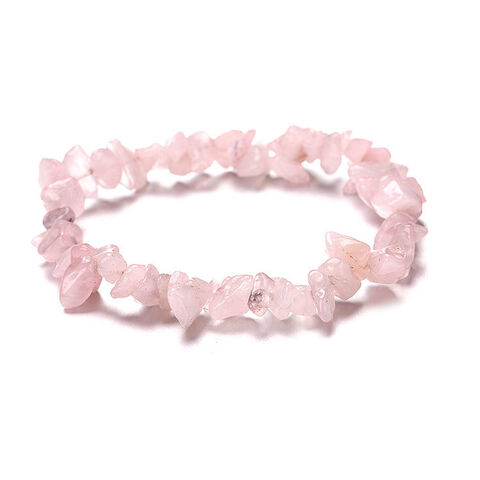 Pulsera Elástica de Cuentas de Moda con Piedras Naturales Irregulares y Coloridas de Cristal