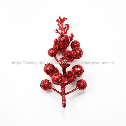 Beliebter Trend Weihnachtbaum Beeren Dekoration Simulation Yangmei Goldene Beerenstrauß Künstliche Pflanze Kranz Heimdekoration