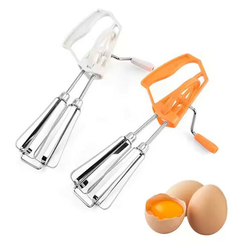 Rotary Hand Whip Whisk Stainless Steel Egg Beater Kitchen Cooking Tool